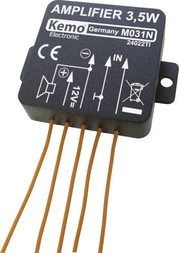 Kemo M031N Mono-Verstärker Baustein in Schwarz, 3.5W, 5 V/DC, 6 V/DC, 9 V/DC, 12 V/DC - Bild 1
