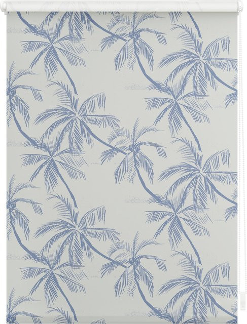 Lichtblick Rollo Klemmfix Verdunkelung Blueprint Palms Blau Oeko-Tex Zertifiziert - Bild 1