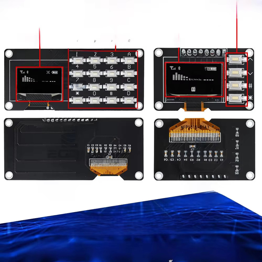 Baishundianzi 0,96 Zoll OLED IIC Display mit 4x4 Tasten, SSD1315 LCD-Bildschirmplatine für Arduino, Farben: Weiß/Gelb/Blau/Blau - Bild 3