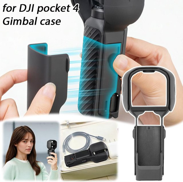 DJI Pocket 4 Gimbal Flexibles Snap-On-Gehäuse in Schwarz mit Schnellverschluss und Anti-Drop-Schutz - Bild 1