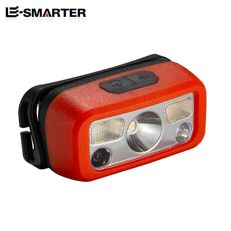ESMARTER Mini-Stirnlampe Wasserdichte Akku-Taschenlampe für Camping und Angeln in Schwarz und Rot - Bild 3