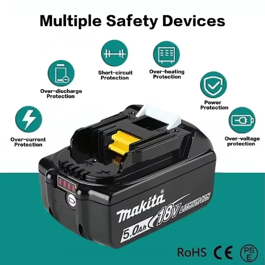 Makita Ersatz Lithium-Ionen-Akku 18V 5Ah in Schwarz für DHR183 und weitere Modelle - Bild 5