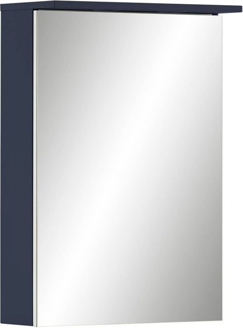 Spiegelschrank Jesper von Möbelpartner in Dunkelblau mit LED-Beleuchtung und Steckdose, B/H/T: 50,4 x 72,3 x 16 cm - Bild 1