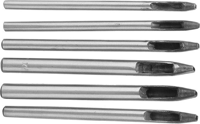 Shoemst Lederhandwerk Lochstanzset mit 6 ovalen Stanzwerkzeugen in Grau und Silber aus Stahl - Bild 1