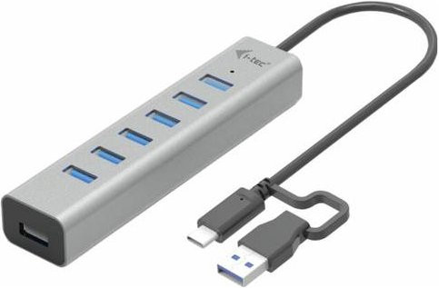 i-tec USB-Hub C31HUBMETAL703 mit 7 USB-A Ports USB 3.2 Gen1 5 GBit/s und USB-C Stecker Grau - Bild 2