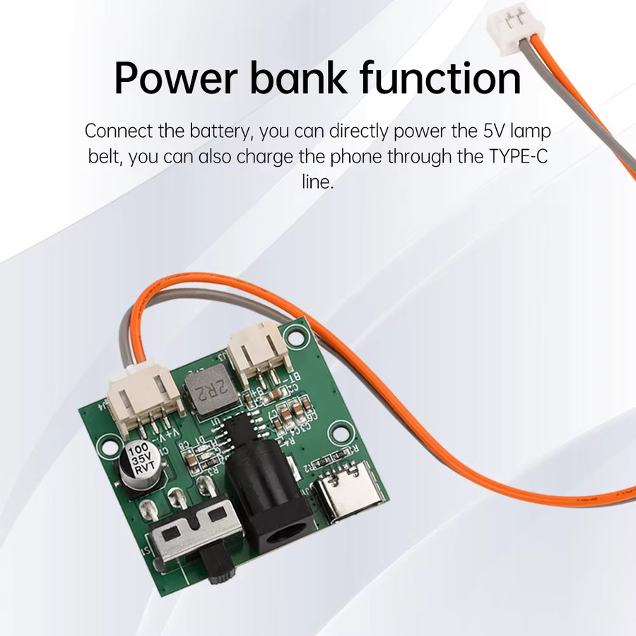 diymore DC 5V Flusslicht-Leistungsmodul mit Wabenspule und Touch-Induktionsschalter in Grün mit USB-C Anschluss - Bild 3