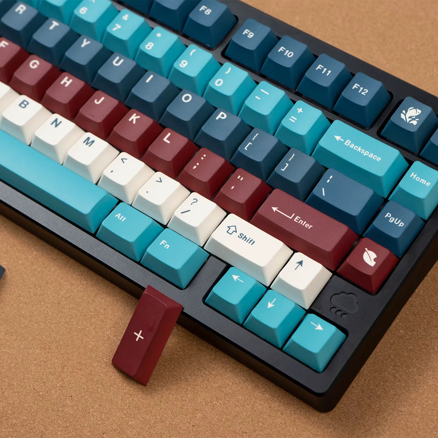 Motosuko Lake Tastenkappen mit 129 Tasten im Cherry-Profil, mehrfarbig, sublimationsbedruckte PBT-Tastenkappen für mechanische MX-Tastaturen in japanischem Layout - Bild 4