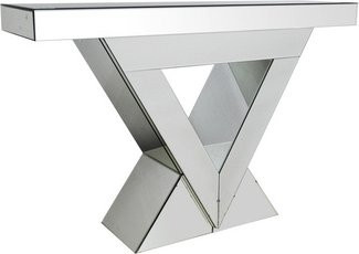 SalesFever Konsole in Silber mit Spiegelglas und MDF, Breite: 128 cm, Tiefe: 35,5 cm, Höhe: 80 cm - Bild 1