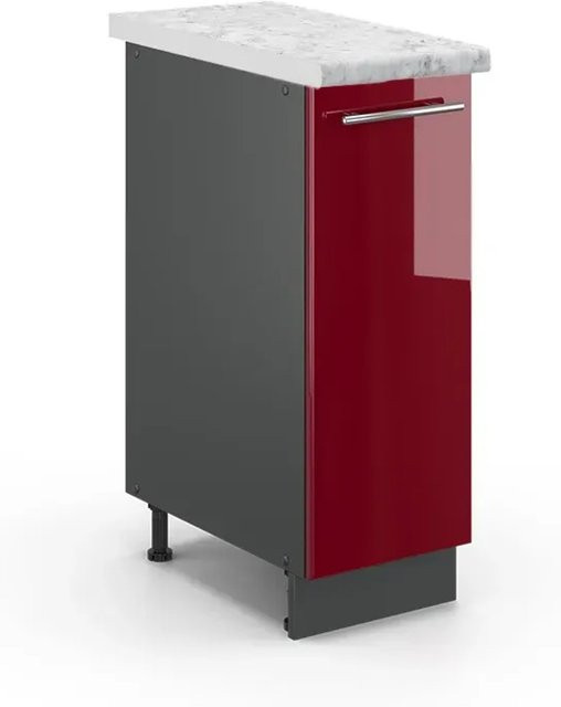 Vicco Apothekerschrank Fame-Line Wandmontiert Bordeaux Hochglanz Anthrazit B: 30 cm, H: 82 cm, T: 20,53 cm - Bild 1