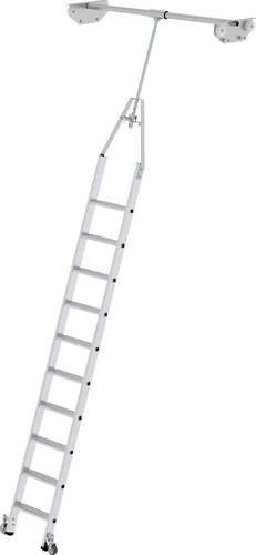 MUNK Günzburger Steigtechnik Aluminium-Regalleiter für Doppelregal drehbar, 10 Stufen, Silber, Höhe: 150 cm, Breite: 80 cm, Tiefe: 58 cm - Bild 1