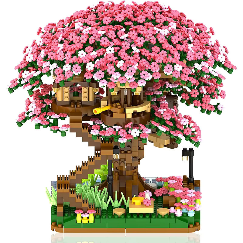 CONUSEA Mini Sakura Baum Bausteine Set, mit Licht, Rosa / Pink - Bild 3