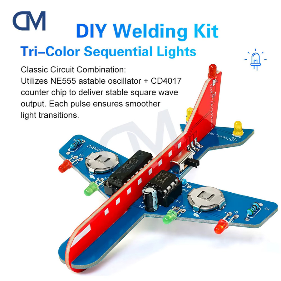 diymore LED Flow Light Flugzeugmodellbausatz, DIY Elektronikbausatz - Bild 2