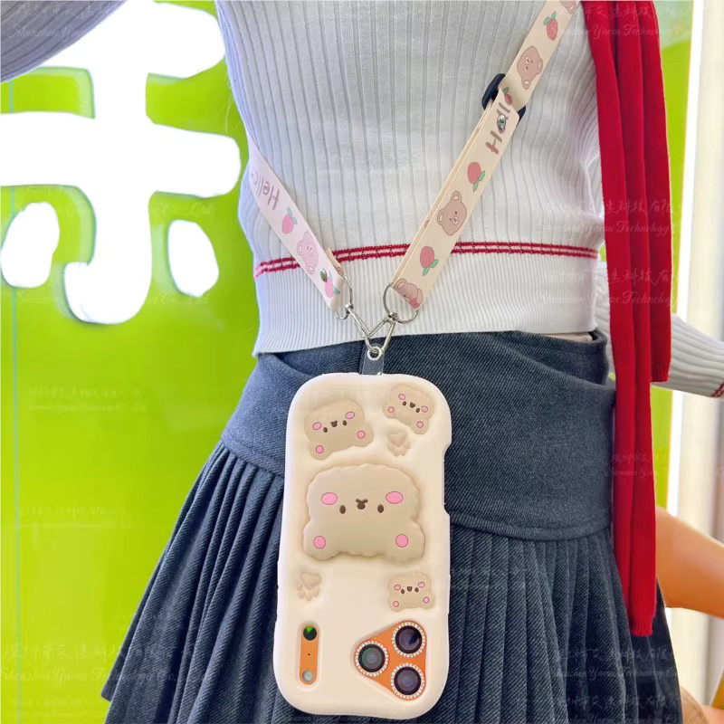 Niedliche 3D Bär Silikon-Handyhülle mit Halterung für Samsung Galaxy A50, A50S, A51, A52, A53, A54, A55, A56 Cartoon Schutzhülle - Bild 4