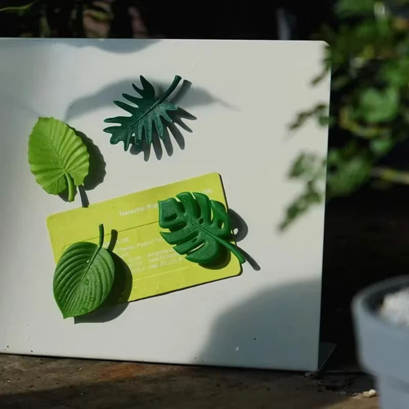 4er-Set Grüne Schildkröten-Blatt Kühlschrankmagnete aus Kunststoff für deine Küchendekoration - Bild 3