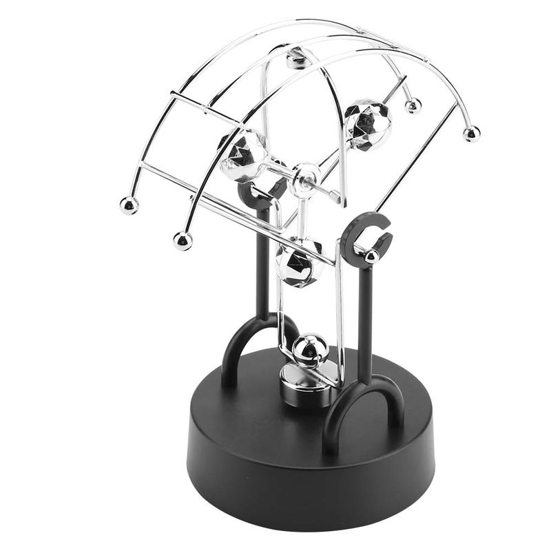 Tooarts Kinetische Kunst Dekoration Silber Elektronisches Perpetuum Mobile aus Metall und Kunststoff, batteriebetrieben - Bild 6
