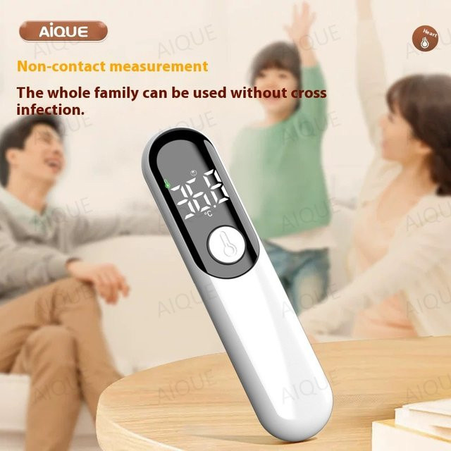 AIQUE Infrarot-Stirn-Digitalthermometer mit LED-Anzeige, berührungsloses medizinisches Thermometer zur Messung der Körpertemperatur für Babys und Erwachsene, Weiß - Bild 1