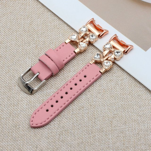 Hujerl Armband für Xiaomi, Leder, Rosa, Kristall, Damen - Bild 1