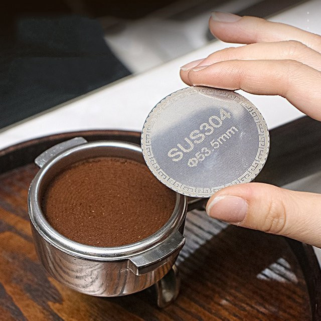 Wiederverwendbarer Espresso-Puck-Bildschirm aus Edelstahl 304 in Silber, Sieb für Barista-Werkzeug - Bild 1