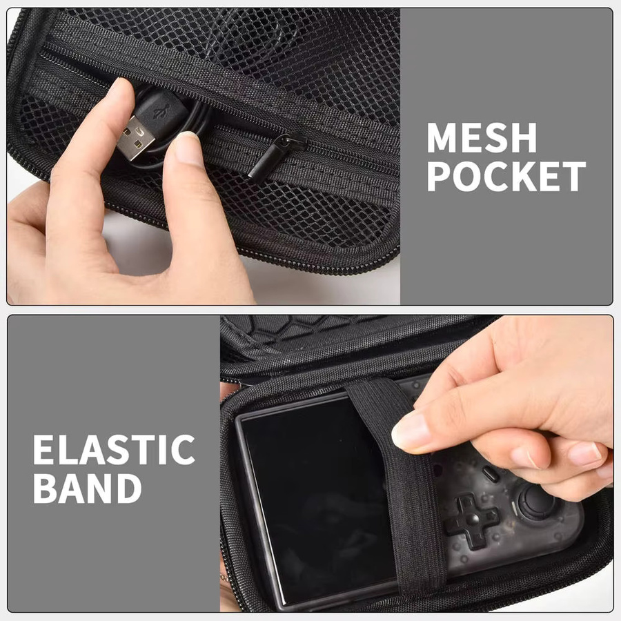 SZKOSTON Hartes Tragecase für Retro Handheld-Spielekonsolen RG353V, RG353VS und RG35XX in Schwarz - Bild 5