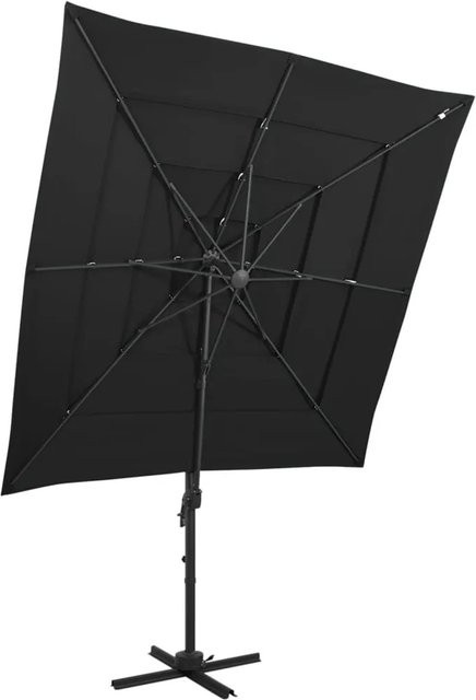 furnicato Sonnenschirm mit Aluminium-Mast aus Polyester in Schwarz, B/T/H: 250 x 250 x 246 cm - Bild 1