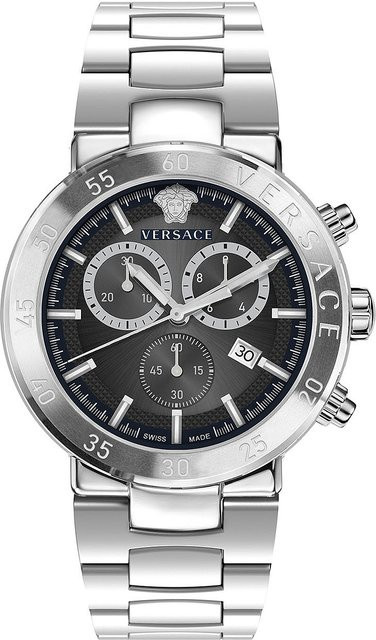Versace Chronograph, Edelstahl, Quarz, 44 mm, Schwarz, Herren - Bild 1