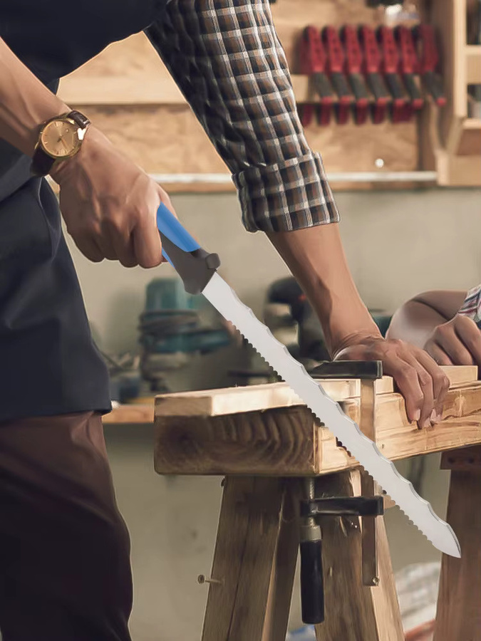 Hands DIY Isoliermesser mit Edelstahlklinge und Nylonscheide, doppelseitig gezahntes Kanalmesser-Werkzeug - Bild 7