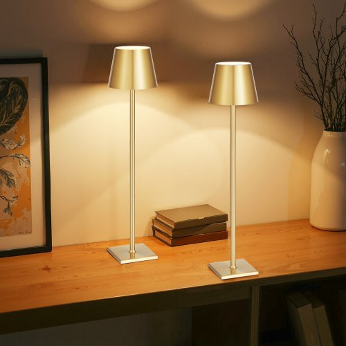 VEVOR Akkuschreibtischlampen 2er-Set in Gold mit stufenloser Dimmung und höhenverstellbarem Design für Restaurant, Schlafzimmer und Outdoor - Bild 1