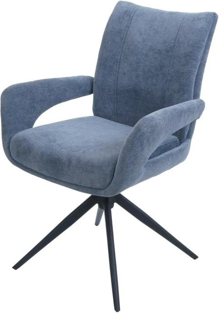 MCW Esszimmerstuhl O78 in Graublau, drehbar mit Auto-Return, Polsterstuhl aus Chenille mit Öko-Tex Zertifizierung - Bild 1