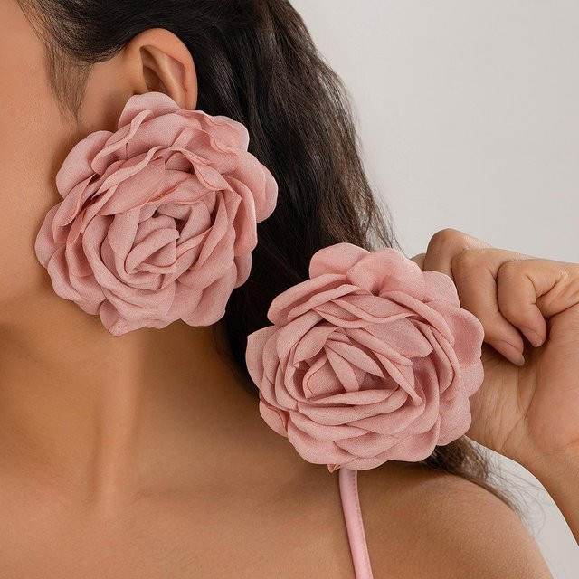 Halskette Kamelienblüten, Wachsfaden-Wickel-Choker, Damen - Bild 1