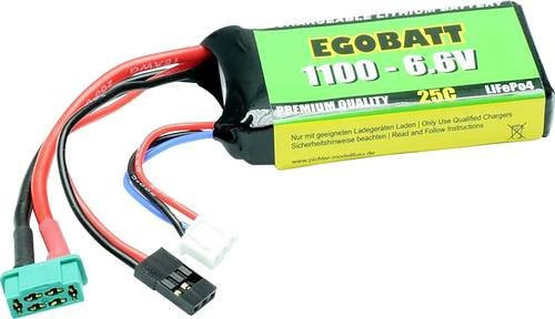 EGOBATT Li-Ion Akku-Pack 6,6V 1100 mAh mit 2 Zellen, JR und MPX Anschlüssen, Multicolor - Bild 1