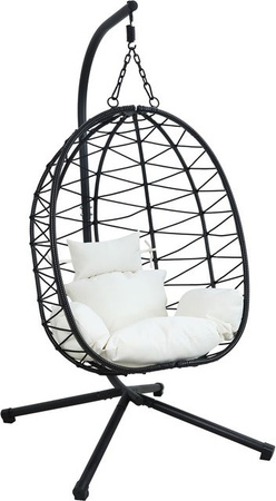 HTI-Living Hängesessel Lorica Egg mit Kissen und Stahlgestell