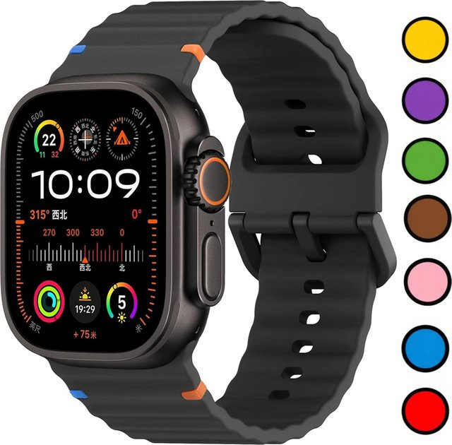 RWBANDS Uhrenarmband Silikon, Schwarz, Unisex - Bild 1