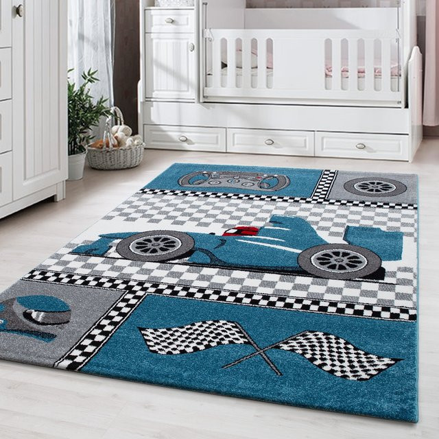 Kinderteppich Kadima Design mit Tier-Motiv, Blau, Breite: 200 cm, Tiefe: 290 cm - Bild 1