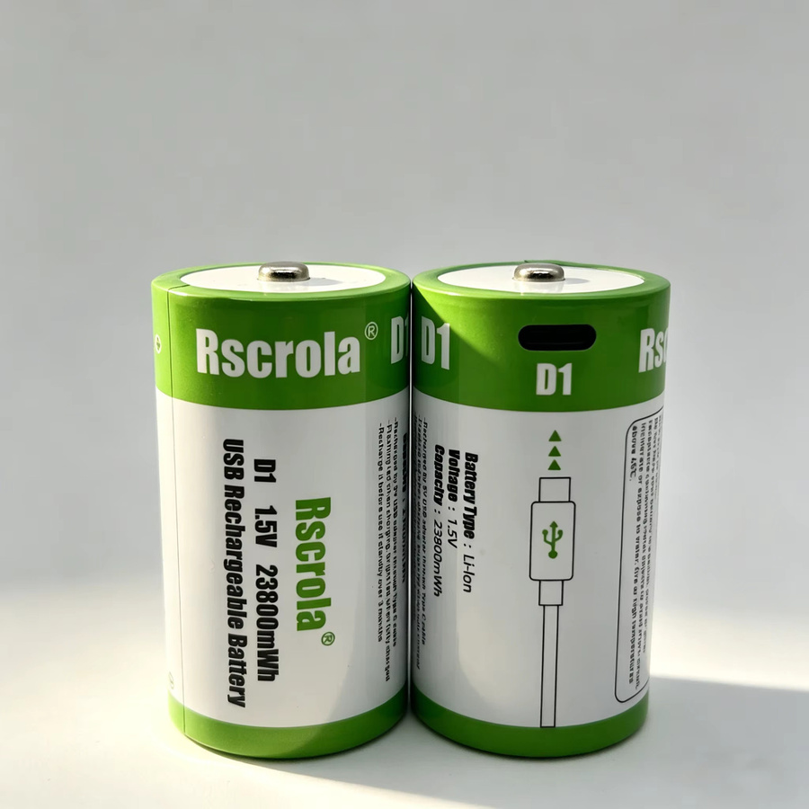 Rscrola Wiederaufladbarer USB-C Lithium-Ionen-Akku D-Größe, 1,5 V, 23800 mWh - Bild 4