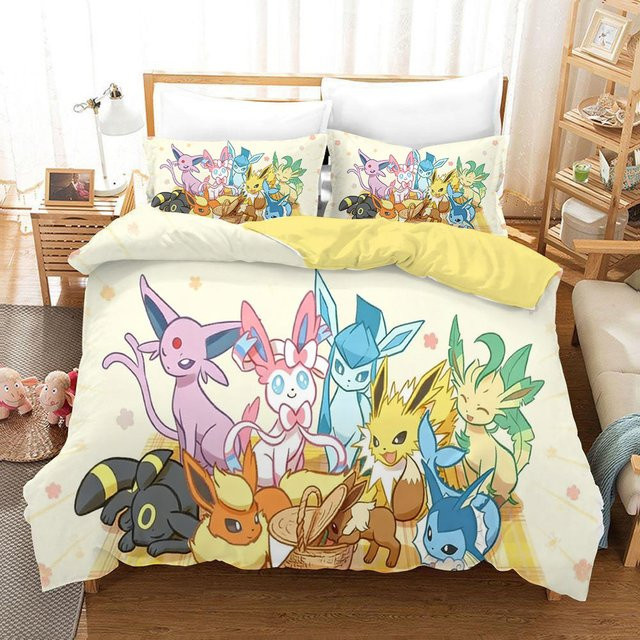 Potdemiel Bettwäsche-Set Eevee Anime Design für Kinder in Multicolour - Bild 1