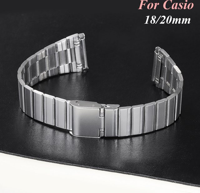HQstrap Uhrenarmband Edelstahl, Silber, Vintage, Unisex, 18mm 20mm - Bild 1
