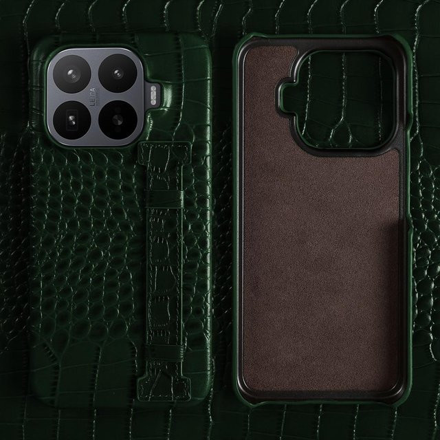 Luxuriöses Echtleder Case mit Krokodilmuster und Handgelenkschlaufe für Xiaomi 17T Pro 15 17 Ultra 15T 14T 13T 12S 15S Pro in Grün - Bild 1