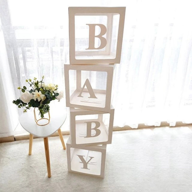 Weiße Baby Briefkasten Ballonbox für Babyparty und Babyshower, Dekoration für den 1. Geburtstag oder zur Geschlechtsenthüllung, Höhe: 25 cm - Bild 1