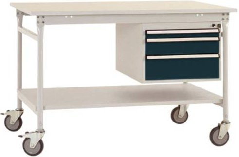 Manuflex BB5361.7016 BASIS mobiler Beistelltisch mit Melamin-Platte und Gehäuse-Unterbau in Anthrazit, B/T/H: 100 x 80 x 85 cm - Bild 1