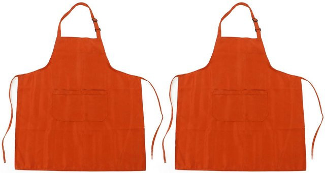 Wasserdichte Kochschürze von OutsideWorld in Orange mit verstellbarem Nackenriemen und Tasche - Bild 1