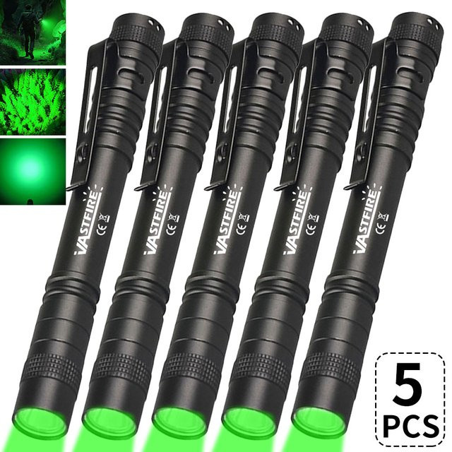 VASTFIRE Mini LED Stift-Taschenlampe aus Aluminium in Grün, Weiß, Rot oder Schwarz - Bild 1