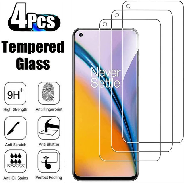 2 oder 4 Stück OnePlus Displayschutzglas aus gehärtetem Glas für Nord 2 5G, Nord 2T, Nord 2 Lite 5G und Nord CE2 5G, transparent - Bild 1