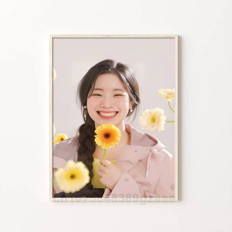 Kayou Kpop Twice DaHyun Poster Kunstdruck im Anime-Stil mit Blumen-Motiv, Mehrfarbig - Bild 7