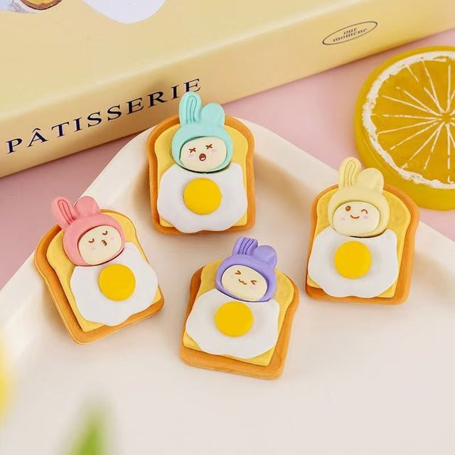 Niedlicher Toastbrot-Kaninchen-Radiergummi in Multicolour für Kinder und Kindergarten - Bild 1