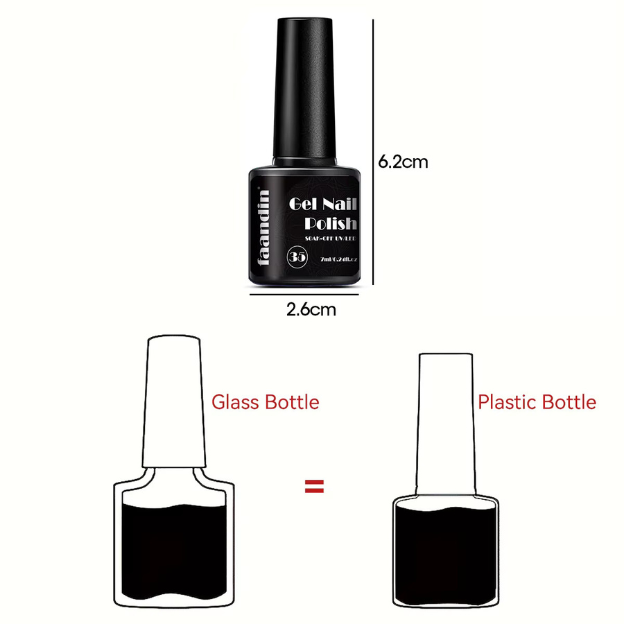 Faandin Gel-Nagellack, Weiß, Glänzend, 7 ml - Bild 3