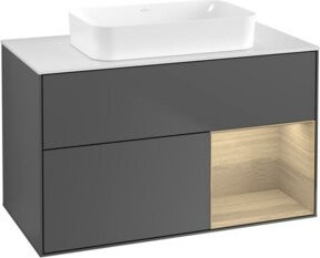 V&B Waschtischunterschrank Finion Wandbeleuchtung in Anthrazit, Breite: 100 cm, Tiefe: 60,3 cm - Bild 1