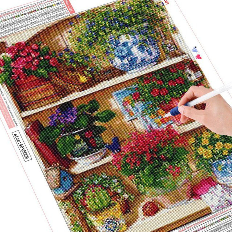 FIYO Diamond Painting DIY Blumenwald Mosaik Set, Mehrfarbig, B/H: 20 x 30 cm - Bild 1