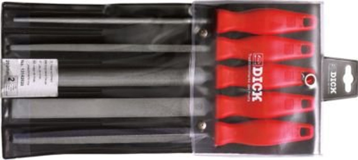 DICK Feilen-Set 5-teilig flach Hieb 2 rot 200 mm - Bild 4