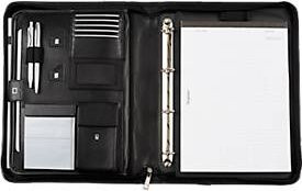 Alassio Orgamappe TRENTO DIN A4 aus Nylon in Schwarz mit integriertem DIN A4 Schreibblock und Zip-Verschluss - Bild 1
