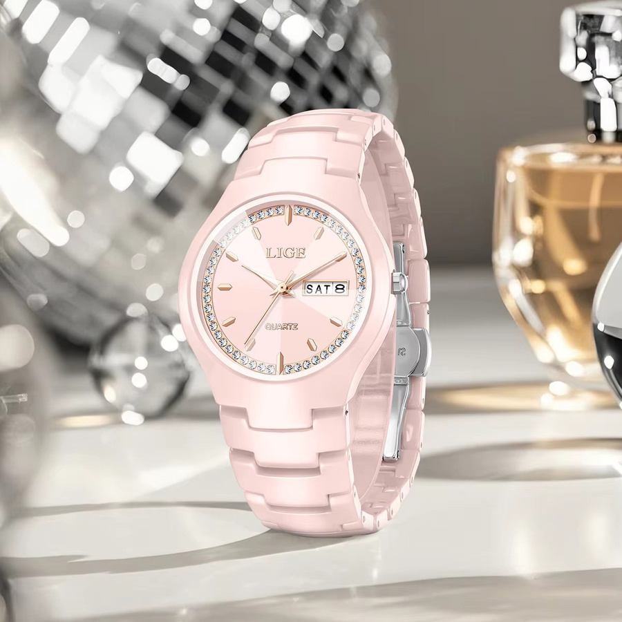 LIGE Armbanduhr Keramik, Quarz, Damen, Wochenkalender - Bild 4